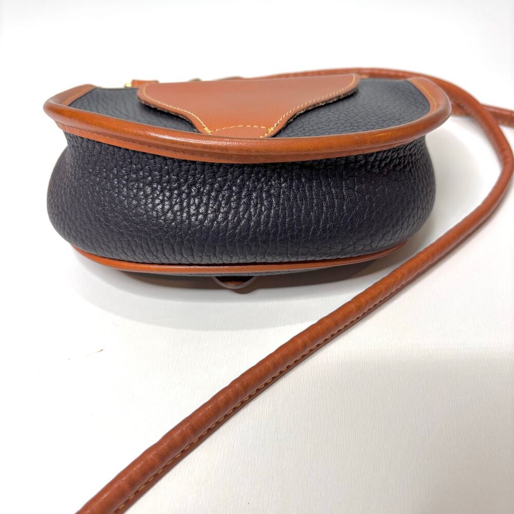 Dooney & Bourke Navy Blue Leather Calvary Crossbody Belt Bag Convertible 6" x 5" - Picture 7 of 10